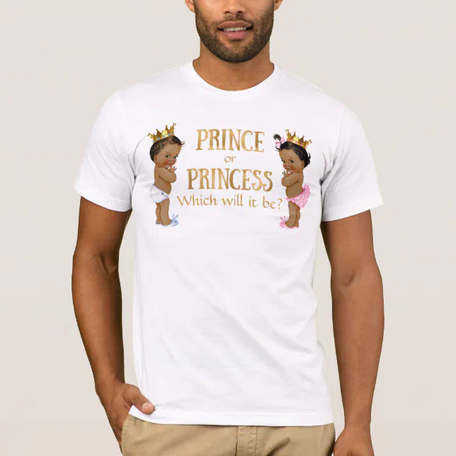 Prince Or Princess Auntie Ethnic Gender Reveal T-Shirt Prince Or Princess Auntie Ethnic Gender Reveal T-Shirt