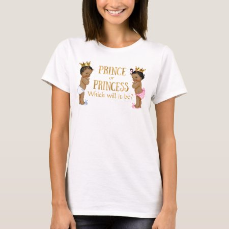 Ethnic Prince Princess Gender Reveal T-shirt