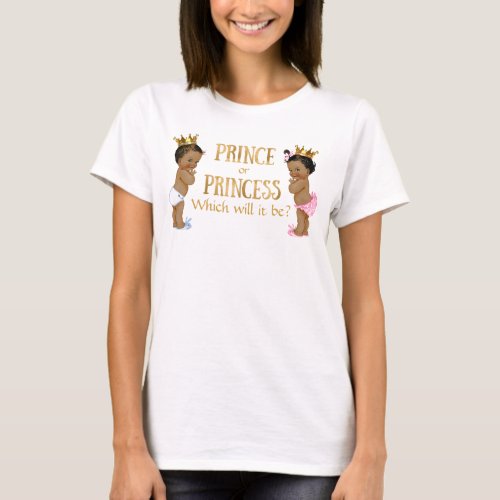 Ethnic Prince Princess Gender Reveal T_Shirt