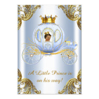 Ethnic Prince Royal Carriage Prince Baby Shower Card