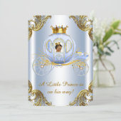 Ethnic Prince Royal Carriage Prince Baby Shower Invitation (Standing Front)