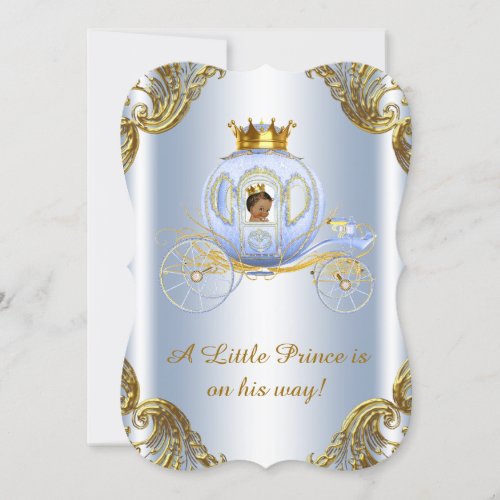 Ethnic Prince Royal Carriage Prince Baby Shower Invitation