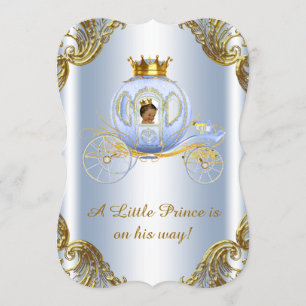 Ethnic Prince Royal Carriage Prince Baby Shower Invitation