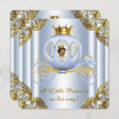 Ethnic Prince Royal Carriage Prince Baby Shower Invitation (Front/Back)