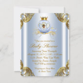 Ethnic Prince Royal Carriage Prince Baby Shower Invitation (Back)