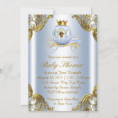 Ethnic Prince Royal Carriage Prince Baby Shower Invitation (Back)