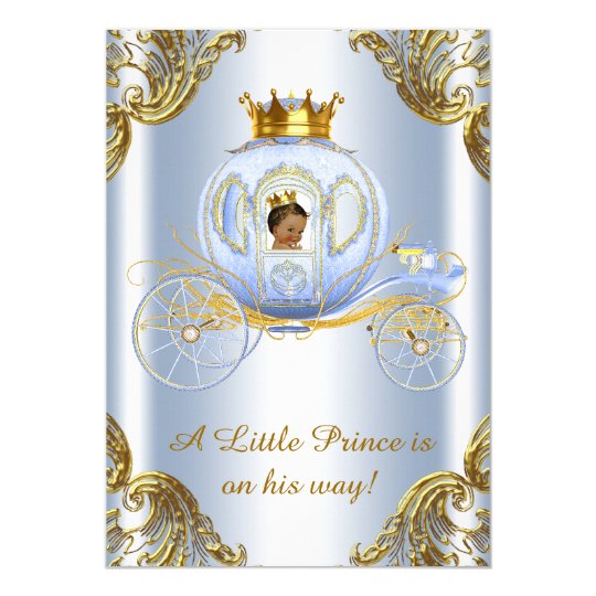 Ethnic Prince Royal Carriage Prince Baby Shower Invitation