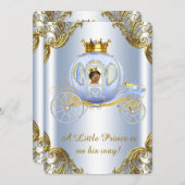 Ethnic Prince Royal Carriage Prince Baby Shower Invitation (Front/Back)