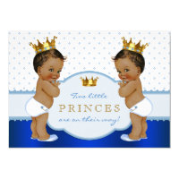 Ethnic Prince Twin Boy Baby Shower Card