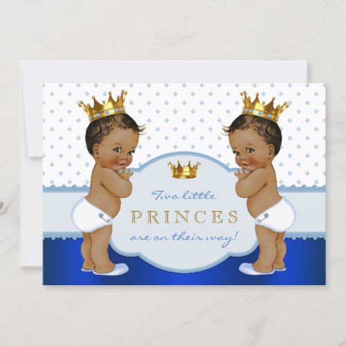Ethnic Prince Twin Boy Baby Shower Invitation