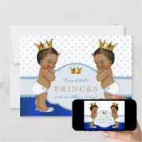 Prince and Princess Twins Baby Shower Invitation