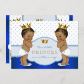 Ethnic Prince Twin Boy Baby Shower Invitation (Front/Back)