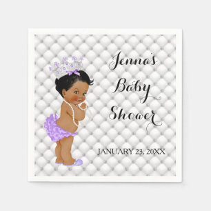 Ethnic Princess Baby Girl Diamonds Lavender Paper Napkins
