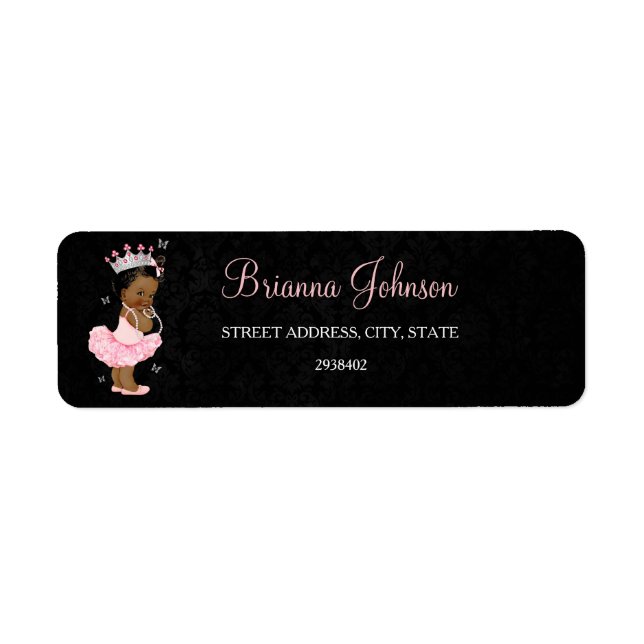 Ethnic Princess Baby Shower Address Label (Front)