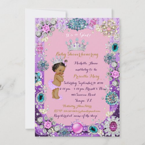 Ethnic Princess Baby Shower Invitation Princess Invitation