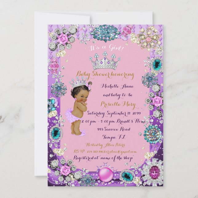 Ethnic Princess Baby Shower Invitation, Princess. Invitation (Front)