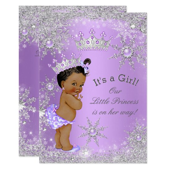 Ethnic Princess Baby Shower Lavender Wonderland Card