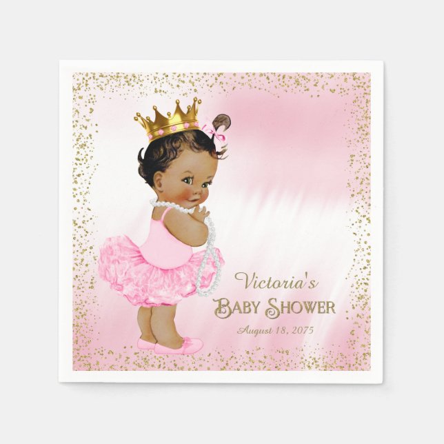 Ethnic Princess Baby Shower Paper Napkins (Front)