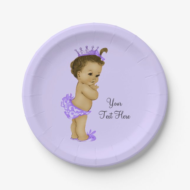 Ethnic Princess Baby Shower Paper Plates (Front)