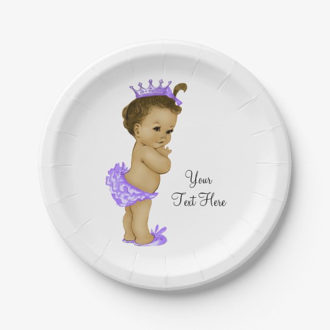 Ethnic Princess Baby Shower Paper Plates (Front)