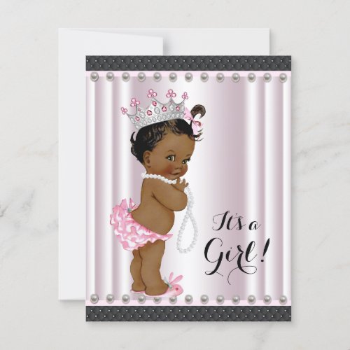 Ethnic Princess Baby Shower Pink Pearl Invitation