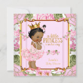 Ethnic Princess Baby Shower Pink Rose Floral Invitation (Front)
