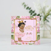 Ethnic Princess Baby Shower Pink Rose Floral Invitation (Standing Front)