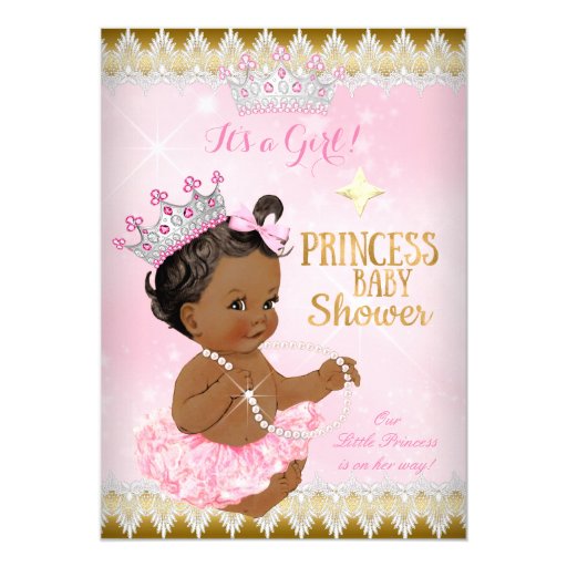 Pink And Gold Princess Baby Shower Invitations 6