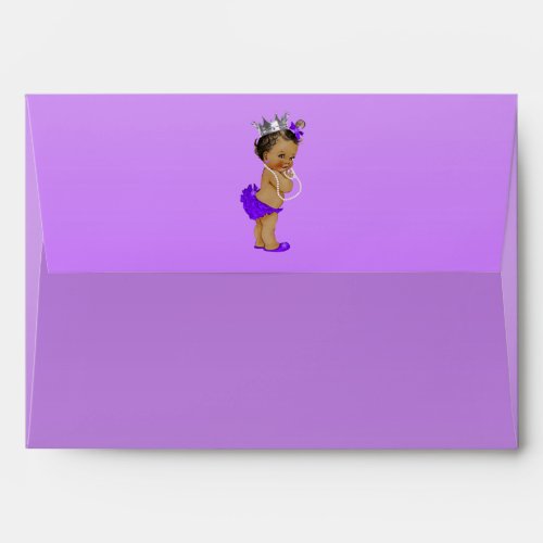 Ethnic Princess Baby Shower Purple Frame Envelope