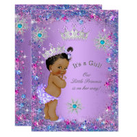 Ethnic Princess Baby Shower Purple Teal Blue Pink Card