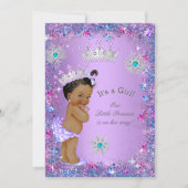 Ethnic Princess Baby Shower Purple Teal Blue Pink Invitation (Front)
