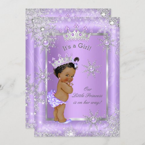Ethnic Princess Baby Shower Purple Wonderland Invitation