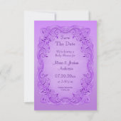 Ethnic Princess Baby Shower Save The Date Purple (Back)