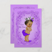 Ethnic Princess Baby Shower Save The Date Purple (Front/Back)
