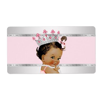 Ethnic Princess Baby Shower Water Bottle Label by The_Vintage_Boutique at Zazzle