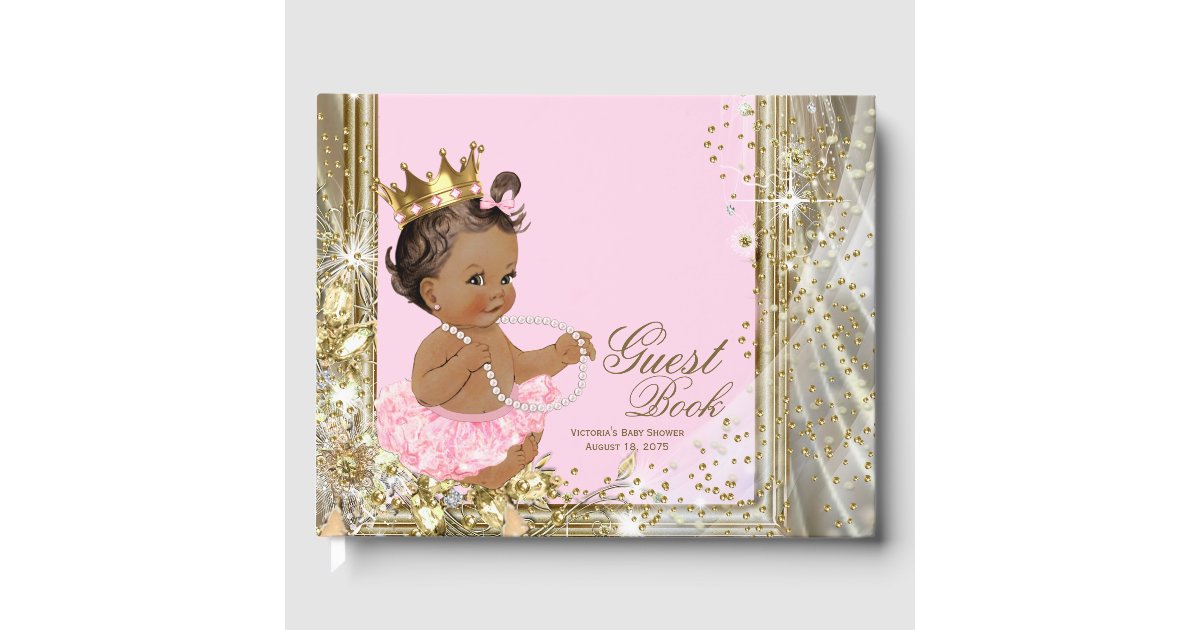 Ethnic Princess Ballerina Baby Shower Guest Book | Zazzle