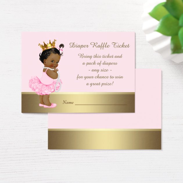 Ethnic Princess Ballerina Diaper Raffle Ticket