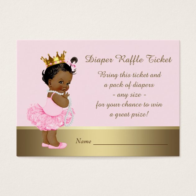 Ethnic Princess Ballerina Diaper Raffle Ticket