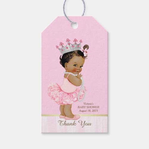 Ethnic Princess Ballerina Tutu Baby Shower Gift Tags