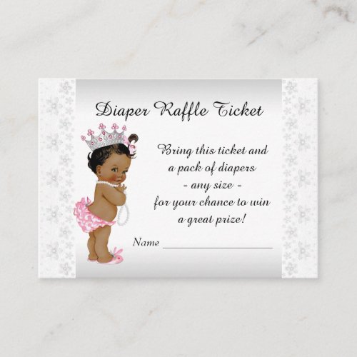 Ethnic Princess Diaper Raffle Ticket Enclosure Card