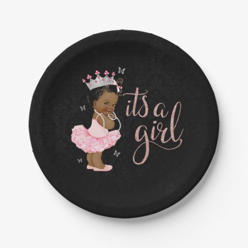 Ethnic Princess Its a Girl Baby Shower plates