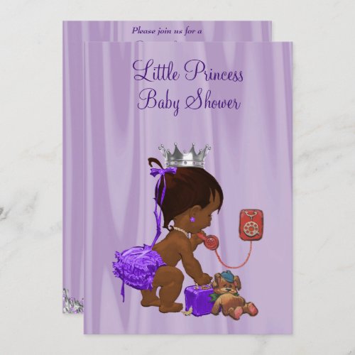Ethnic Princess Lilac Baby Shower Invitation
