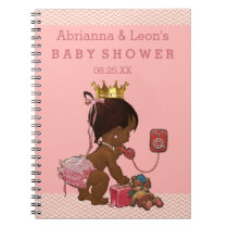 Ethnic Princess on Phone Baby Shower Guest Book