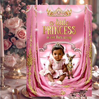 Ethnic Princess Pink Baby Shower Baby Deer Invitation