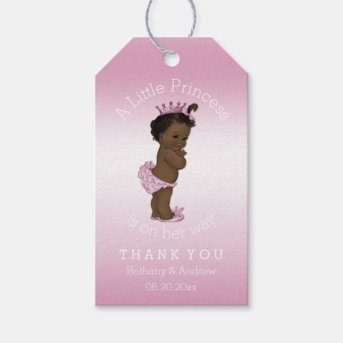 Ethnic Princess Pink Baby Shower Personalized Gift Tags
