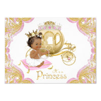Ethnic Princess Pink Gold Baby Shower Invitations