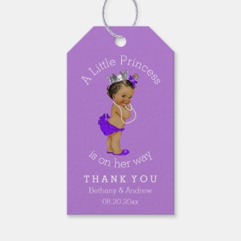 Ethnic Princess Purple Baby Shower Personalized Gift Tags by GroovyGraphics at Zazzle