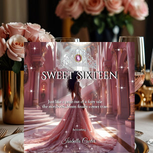 Ethnic Princess Sweet 16 Birthday Party Pink Invitation