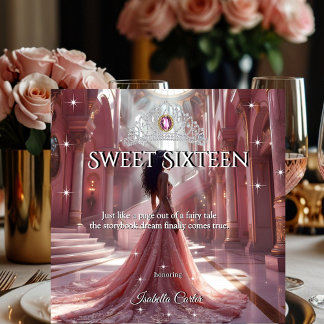 Ethnic Princess Sweet 16 Birthday Party Pink Invitation
