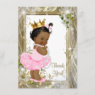 Ethnic Princess Tutu Baby Shower Thank You